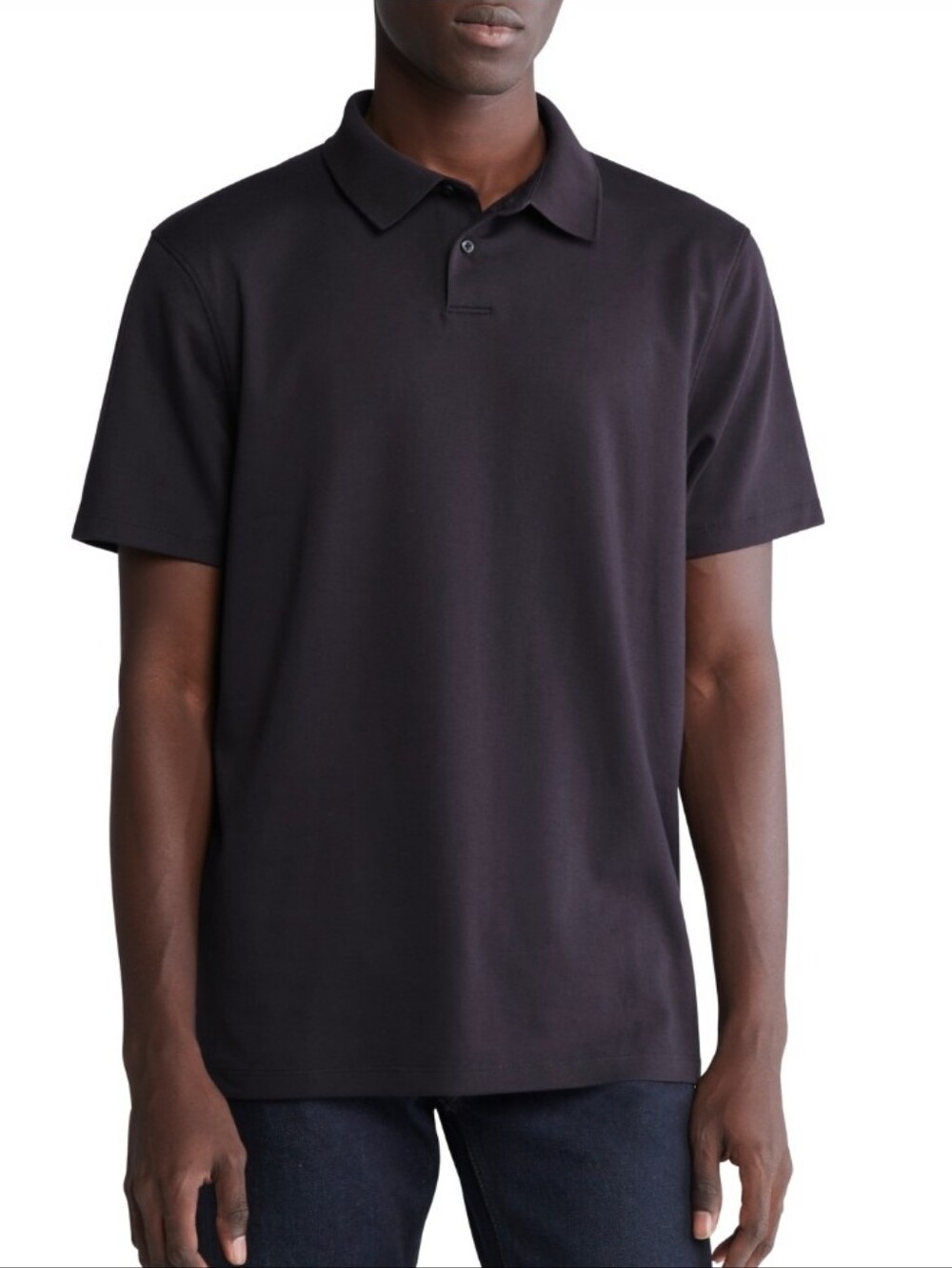 Calvin Klein Men's Short Sleeve Supima Cotton Polo Shirt - Black Beauty 2XL NWT